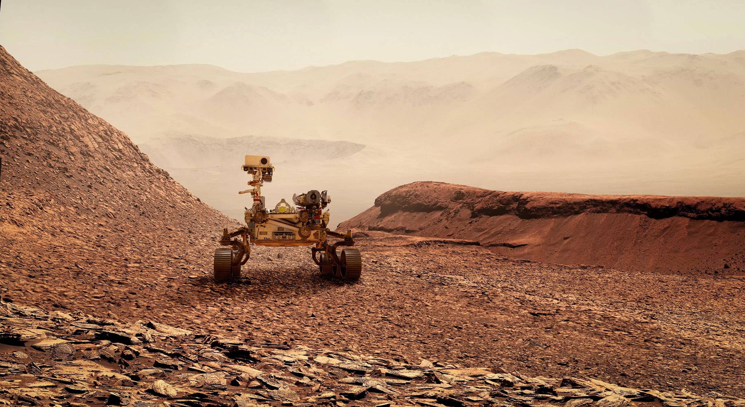 NASA Perseverance Rover Exploring Mars Surface